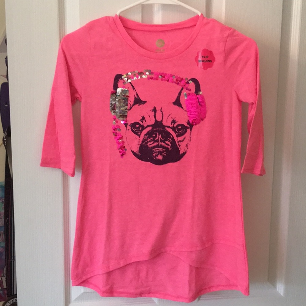 Frenchie flip sequins tunic top